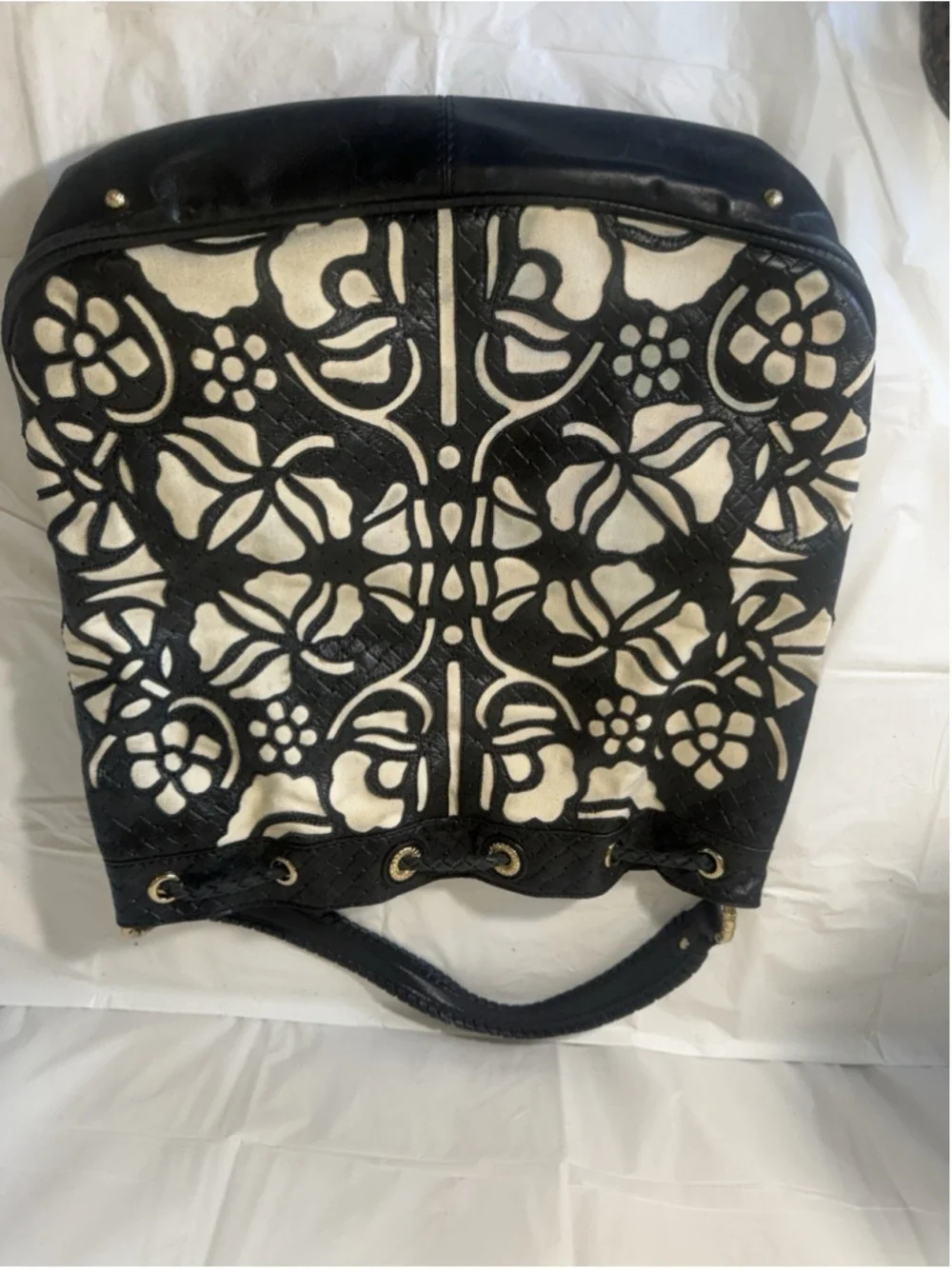 Antonio Melani Hobo Boho Bag canvas and leather shoulder bag Bohemian